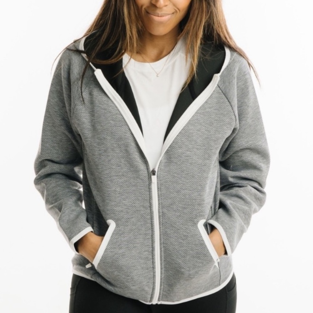 Zyia Women's Sport Pocket Hoodie Jacket Grey Size L